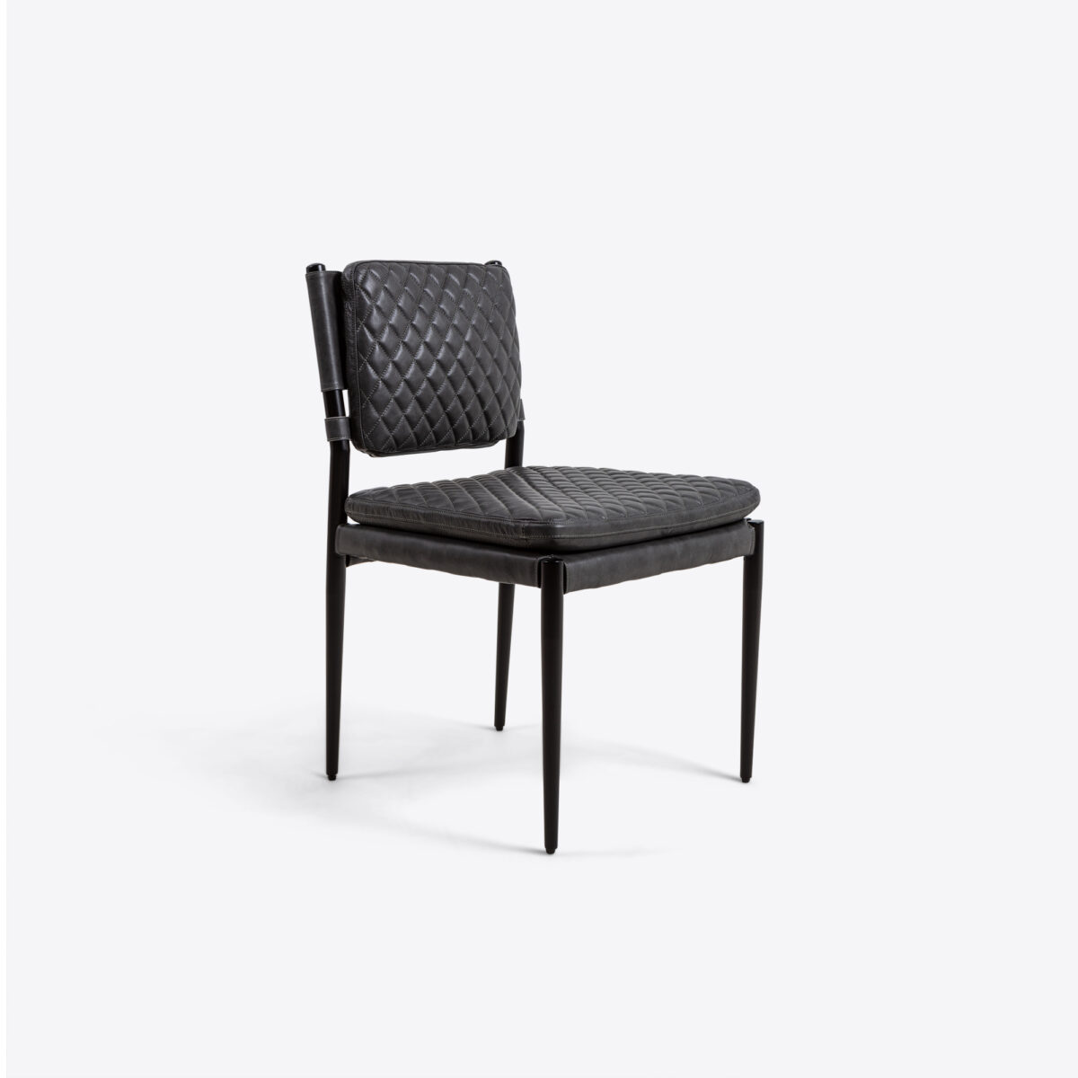 Capri Grey Leather Dining Chair