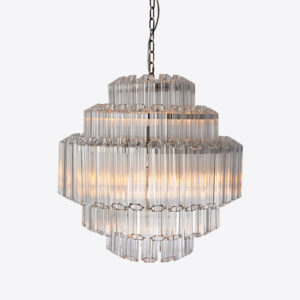 clear Palermo chandelier - tiered chandelier in vintage 70's Murano style