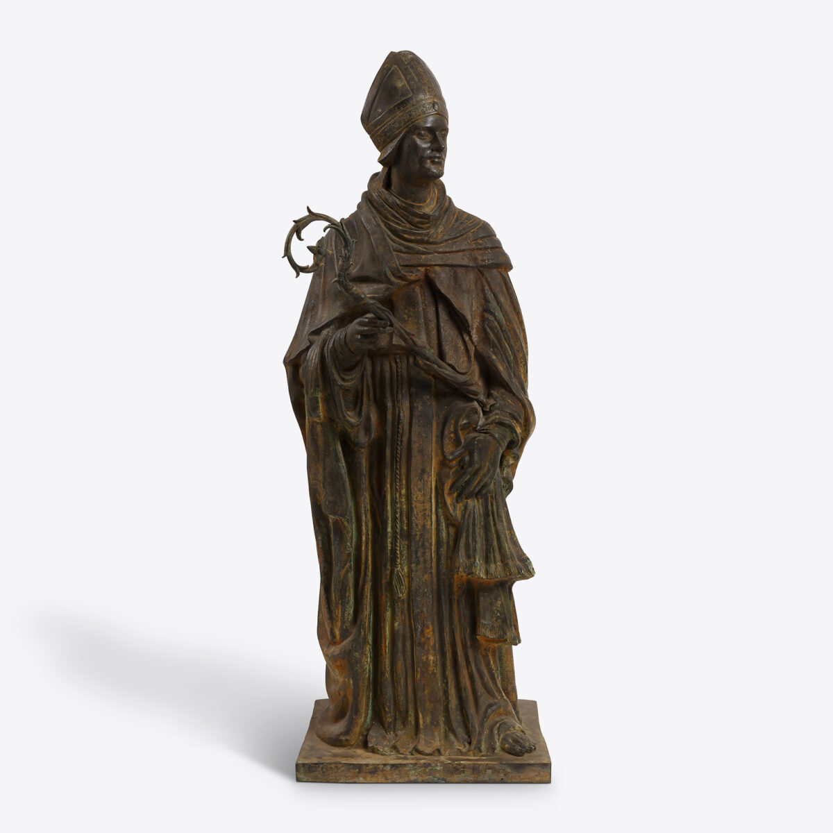 17th Century Bronze Bishop Sculpture