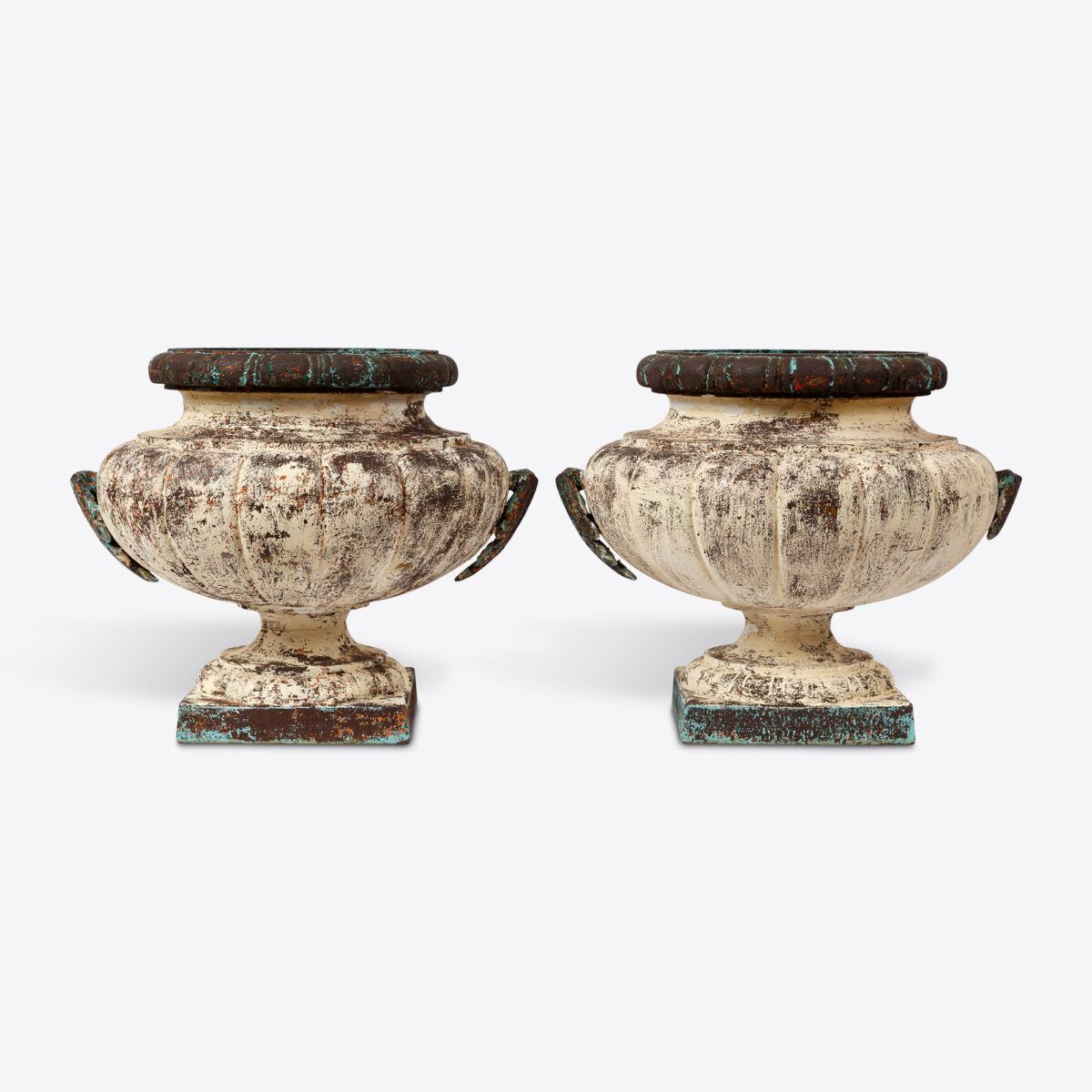 19th Century French Cast Iron Urns