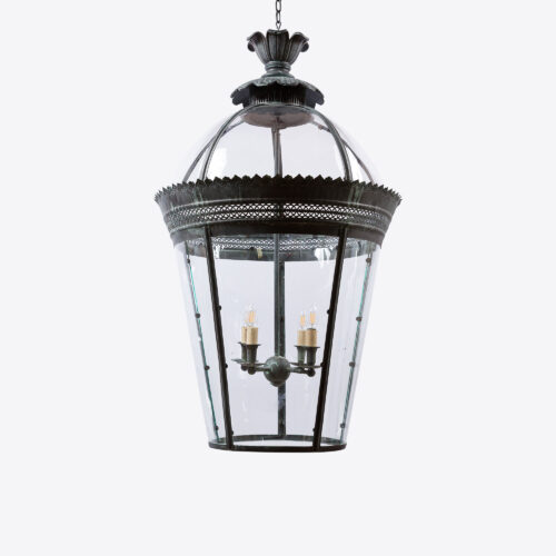 Grande Byron hanging lantern - extra large lighting fitting in verdigris finish