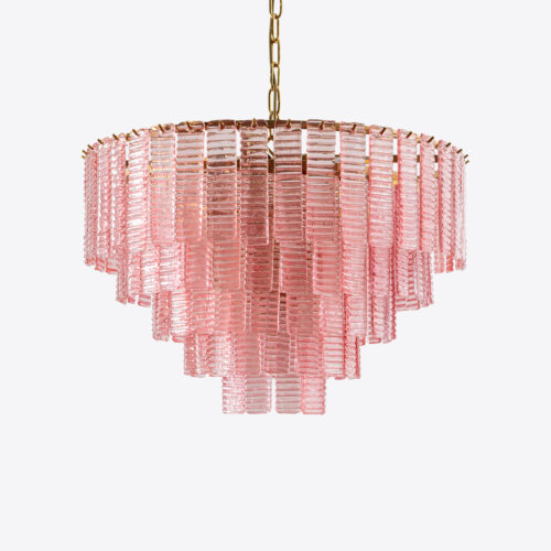 pink glass chandelier
