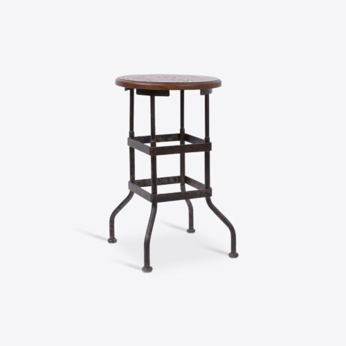 industrial stool metal and wood in two sizes