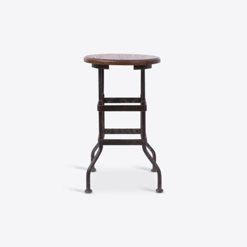 industrial stool metal and wood in two sizes