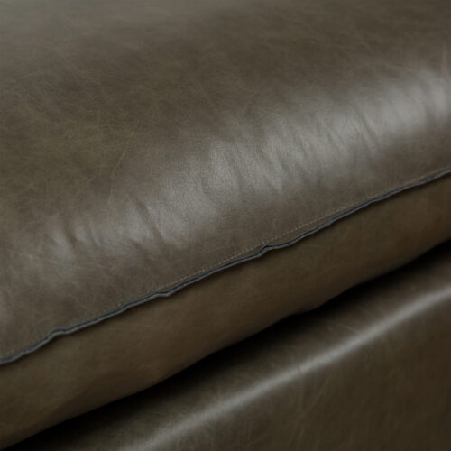 Amalfi aged black leather ottoman footrest