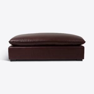 dark brown leather ottoman