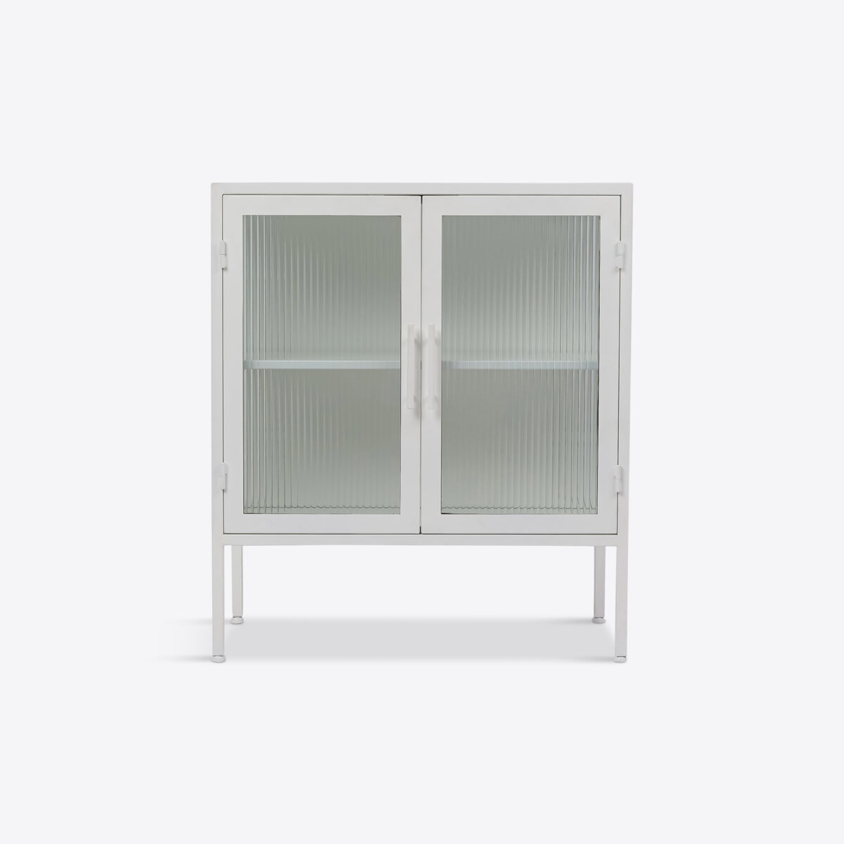 White Coburg Fluted Glass Cabinet