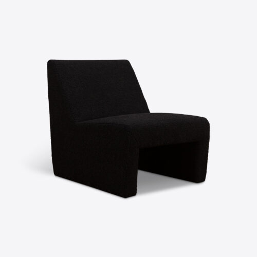 black boucle armless chair