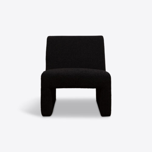 black boucle armless chair