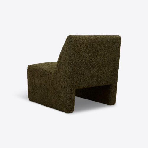 green boucle armless chair