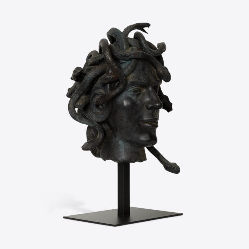 bronze effect male medusa bust