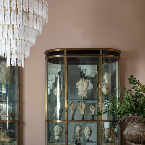 tiered glass chandelier