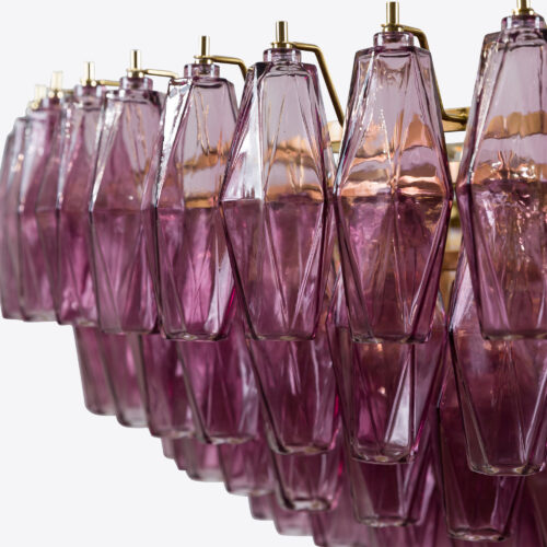 lilac purple chandelier in Murano glass style