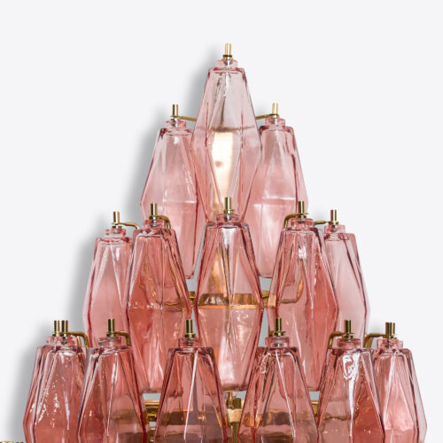 murano style tiered wall light in pink glass