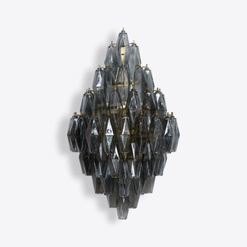 murano style tiered wall light in smoked glass