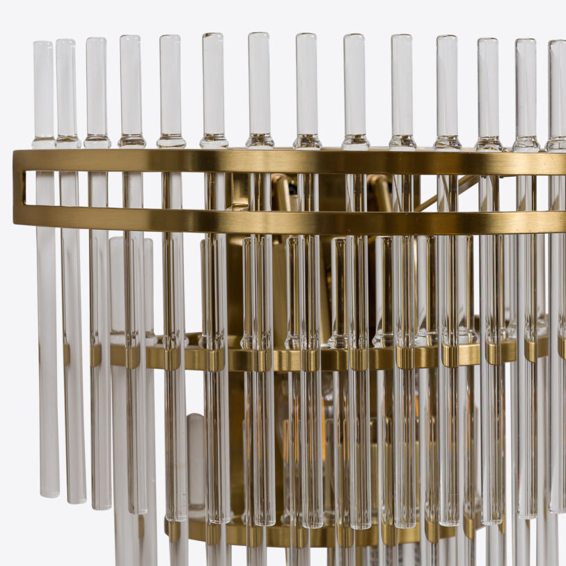 Waldorf Wall Light - Art Deco tiered wall light with glass rods