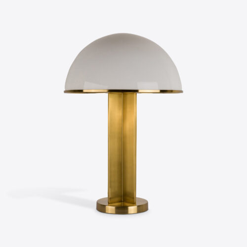 mushroom lamp with opaline glass dome shade