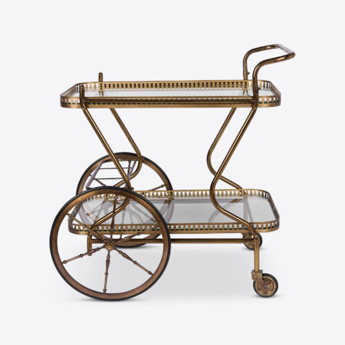 vintage brass drinks trolley bar cart