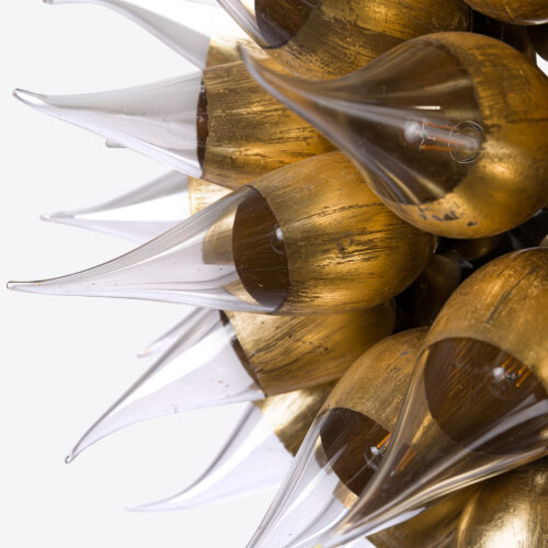 vintage Murano glass sputnik chandelier with gold leaf details