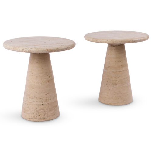 1970s travertine side tables