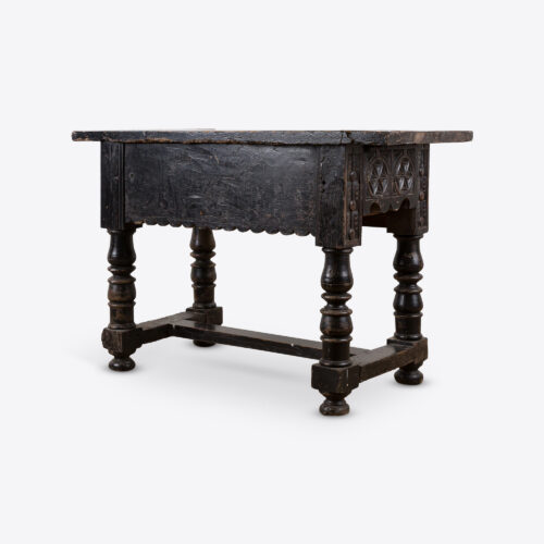 antique late 18th century carved wood Spanish console table with drawer