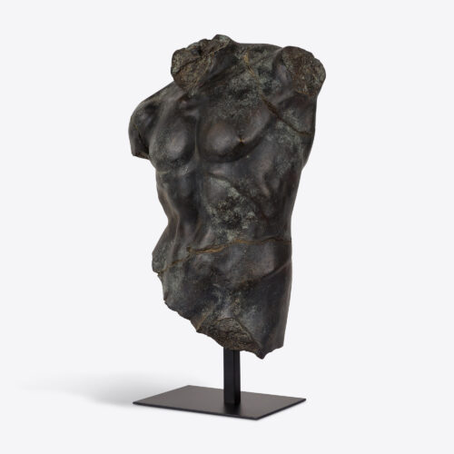 bronze male torso sculpture statue