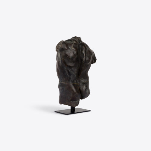 small bronze male torso sculpture statue