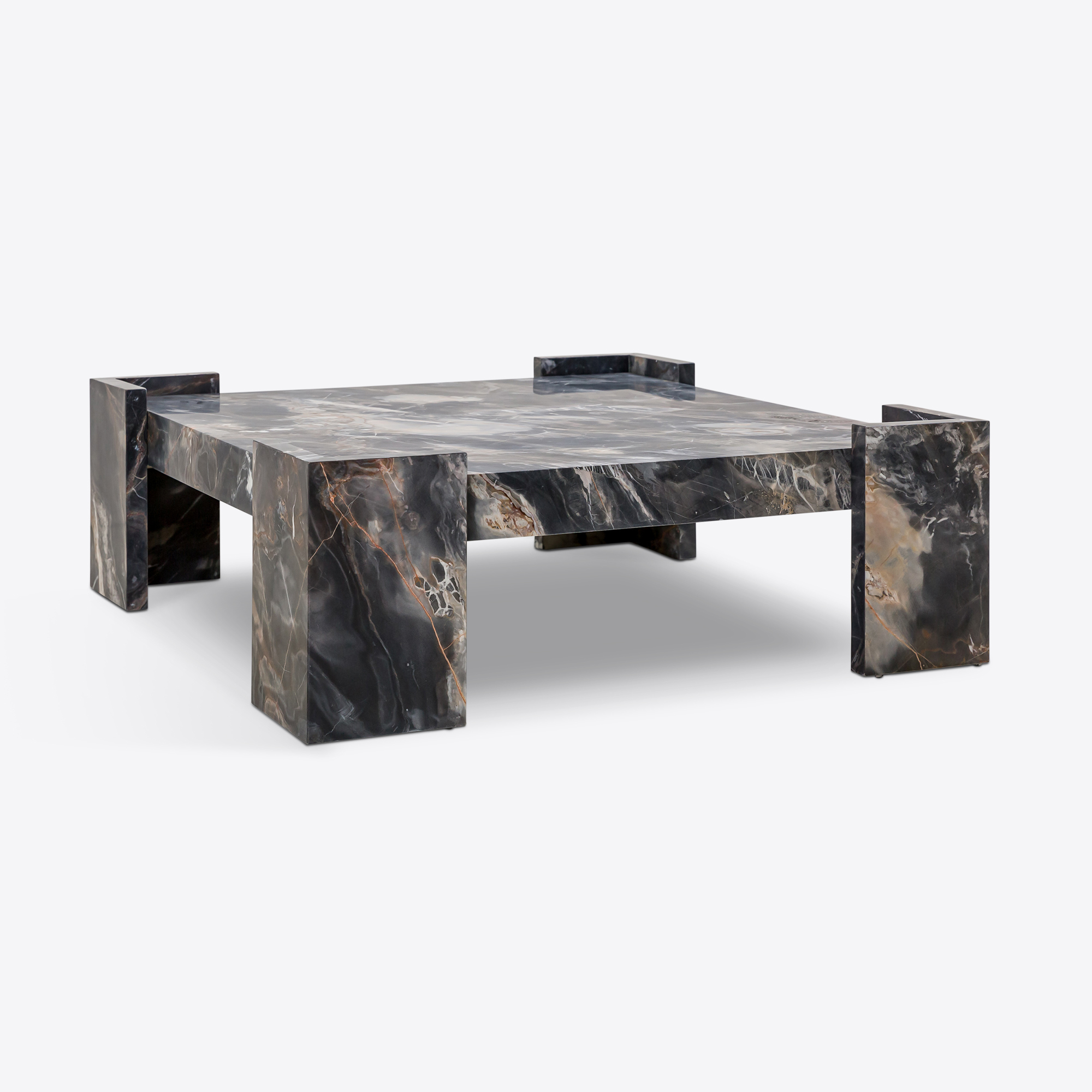 large Harper black marble square coffee table