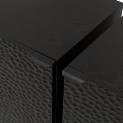Camden 4 door sideboard - modern black sideboard with textured front