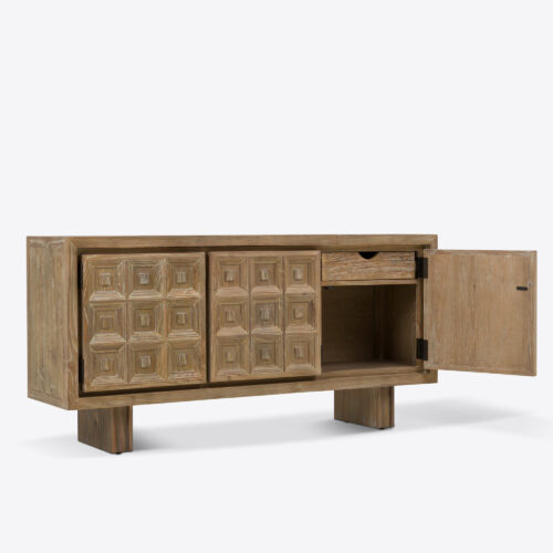 Noah contemporary coffer sideboard design in oak with square detail